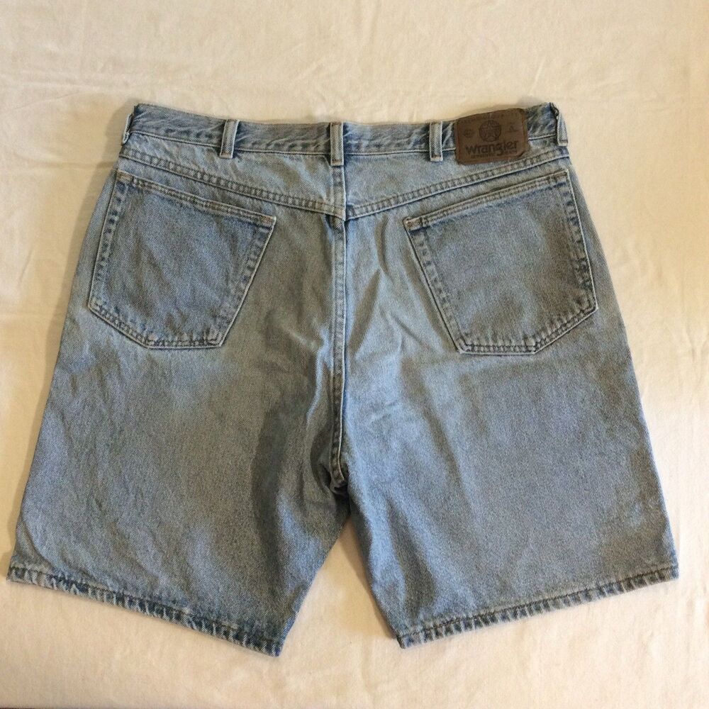 Vtg 90s Y2K Mens 34 Waist Wrangler 8” Shorts Denim Blue Jean Classic Jorts
